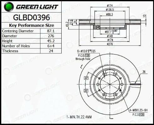 AutomotiveAdriado GLBD0396 - Brake Disc autospares.lv