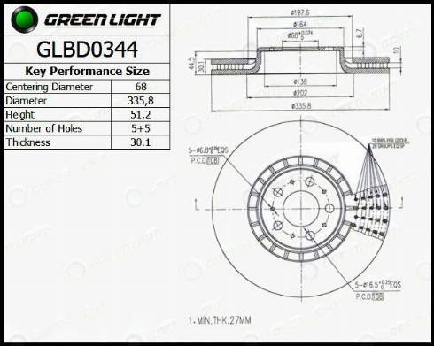 AutomotiveAdriado GLBD0344 - Brake Disc autospares.lv