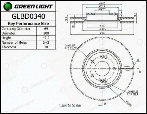 AutomotiveAdriado GLBD0340 - Brake Disc autospares.lv