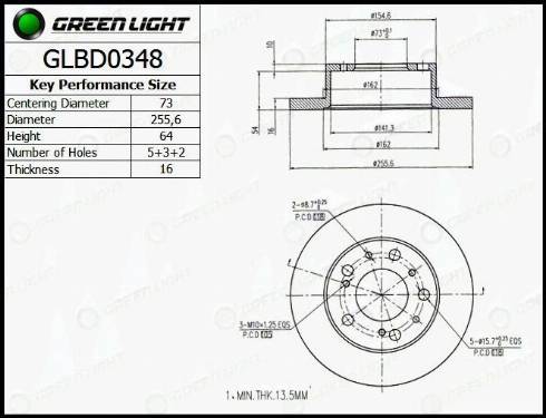 AutomotiveAdriado GLBD0348 - Brake Disc autospares.lv