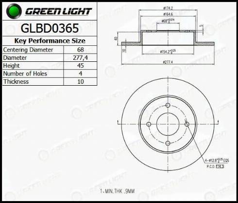 AutomotiveAdriado GLBD0365 - Brake Disc autospares.lv