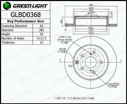 AutomotiveAdriado GLBD0368 - Brake Disc autospares.lv