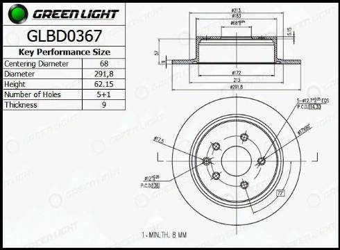 AutomotiveAdriado GLBD0367 - Brake Disc autospares.lv