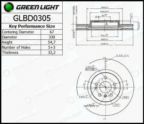 AutomotiveAdriado GLBD0305 - Brake Disc autospares.lv