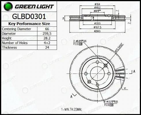 AutomotiveAdriado GLBD0301 - Brake Disc autospares.lv