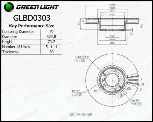 AutomotiveAdriado GLBD0303 - Brake Disc autospares.lv