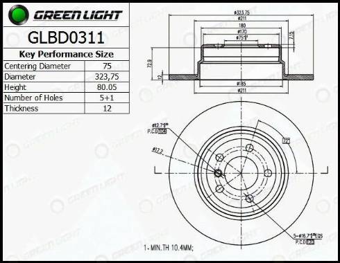 AutomotiveAdriado GLBD0311 - Brake Disc autospares.lv