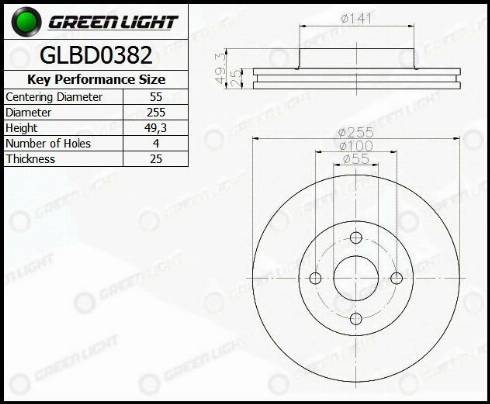 AutomotiveAdriado GLBD0382 - Brake Disc autospares.lv