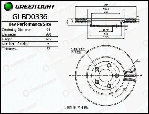 AutomotiveAdriado GLBD0336 - Brake Disc autospares.lv