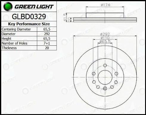 AutomotiveAdriado GLBD0329 - Brake Disc autospares.lv