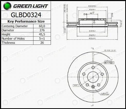 AutomotiveAdriado GLBD0324 - Brake Disc autospares.lv