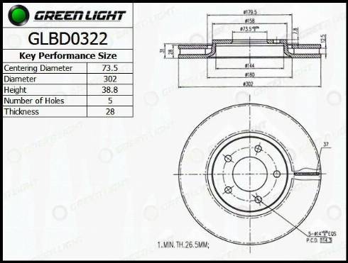 AutomotiveAdriado GLBD0322 - Brake Disc autospares.lv