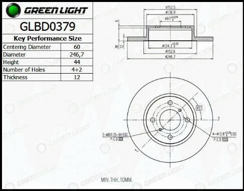 AutomotiveAdriado GLBD0379 - Brake Disc autospares.lv