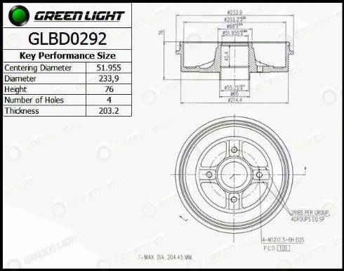 AutomotiveAdriado GLBD0292 - Brake Drum autospares.lv