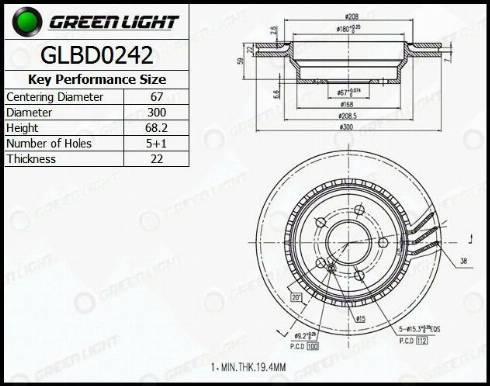 AutomotiveAdriado GLBD0242 - Brake Disc autospares.lv