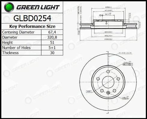 AutomotiveAdriado GLBD0254 - Brake Disc autospares.lv