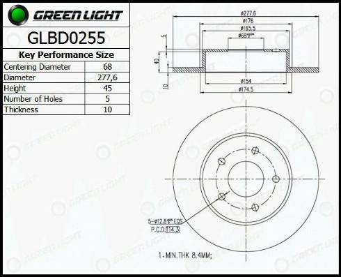 AutomotiveAdriado GLBD0255 - Brake Disc autospares.lv