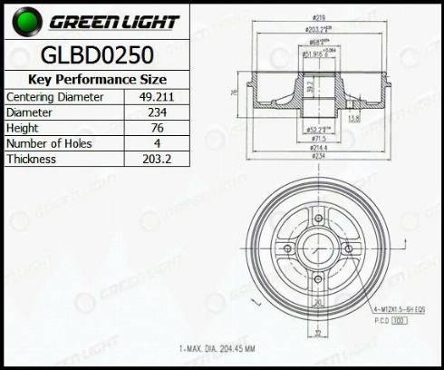 AutomotiveAdriado GLBD0250 - Brake Drum autospares.lv