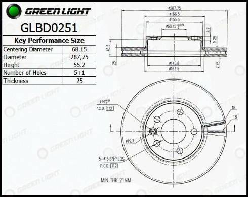 AutomotiveAdriado GLBD0251 - Brake Disc autospares.lv