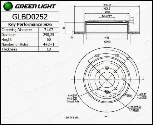 AutomotiveAdriado GLBD0252 - Brake Disc autospares.lv