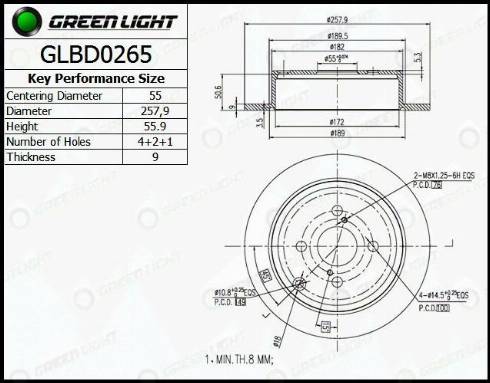 AutomotiveAdriado GLBD0265 - Brake Disc autospares.lv