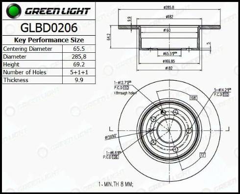 AutomotiveAdriado GLBD0206 - Brake Disc autospares.lv