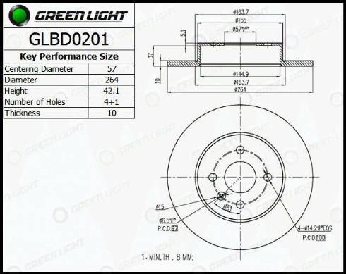 AutomotiveAdriado GLBD0201 - Brake Disc autospares.lv