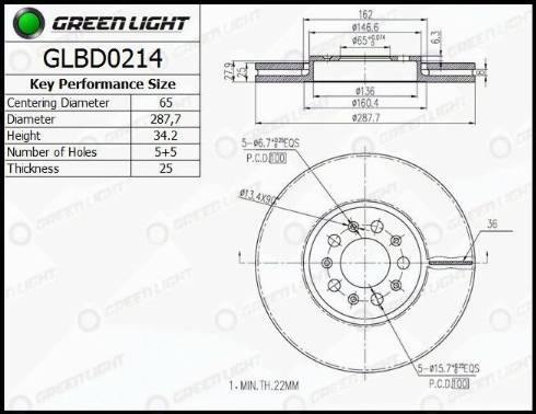 AutomotiveAdriado GLBD0214 - Brake Disc autospares.lv