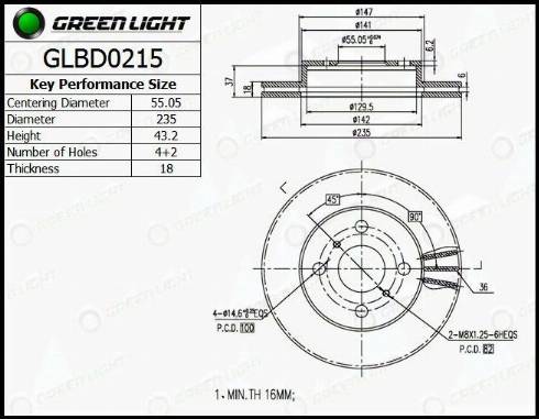 AutomotiveAdriado GLBD0215 - Brake Disc autospares.lv