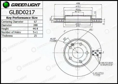 AutomotiveAdriado GLBD0217 - Brake Disc autospares.lv