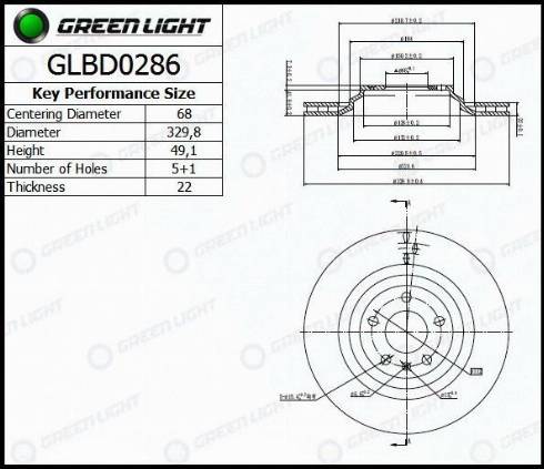 AutomotiveAdriado GLBD0286 - Brake Disc autospares.lv