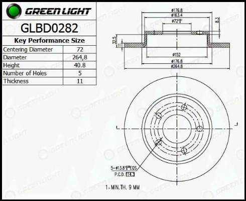 AutomotiveAdriado GLBD0282 - Brake Disc autospares.lv