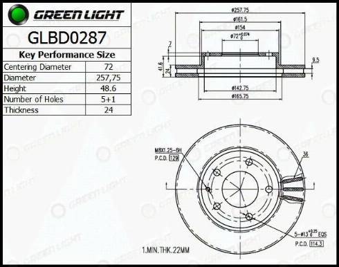 AutomotiveAdriado GLBD0287 - Brake Disc autospares.lv