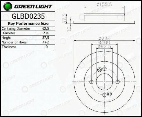 AutomotiveAdriado GLBD0235 - Brake Disc autospares.lv