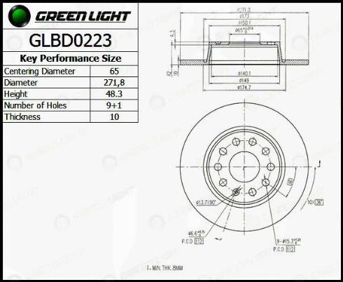 AutomotiveAdriado GLBD0223 - Brake Disc autospares.lv