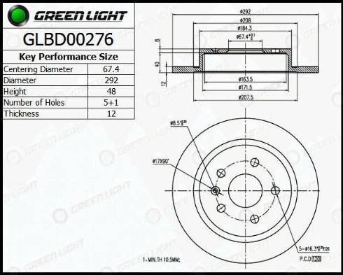 AutomotiveAdriado GLBD0276 - Brake Disc autospares.lv