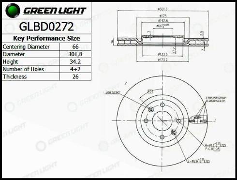 AutomotiveAdriado GLBD0272 - Brake Disc autospares.lv