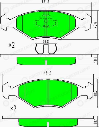 AutomotiveAdriado GLBP0424 - Brake Pad Set, disc brake autospares.lv