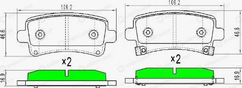 AutomotiveAdriado GLBP0090 - Brake Pad Set, disc brake autospares.lv