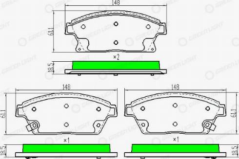 AutomotiveAdriado GLBP0091 - Brake Pad Set, disc brake autospares.lv