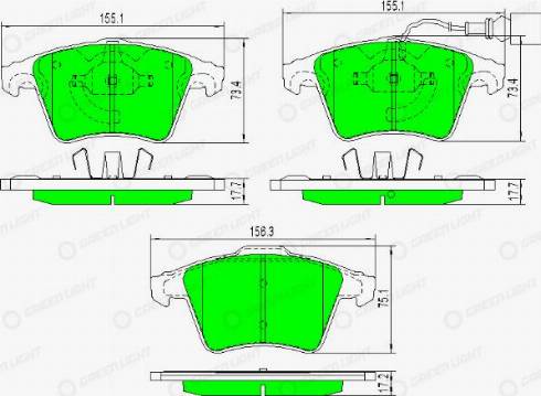 AutomotiveAdriado GLBP0235 - Brake Pad Set, disc brake autospares.lv