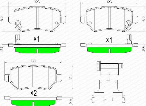 AutomotiveAdriado GLBP0009 - Brake Pad Set, disc brake autospares.lv