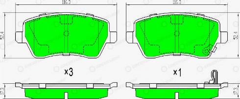 AutomotiveAdriado GLBP0008 - Brake Pad Set, disc brake autospares.lv