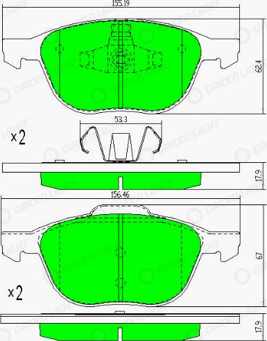 AutomotiveAdriado GLBP0012 - Brake Pad Set, disc brake autospares.lv