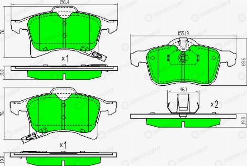 AutomotiveAdriado GLBP0017 - Brake Pad Set, disc brake autospares.lv