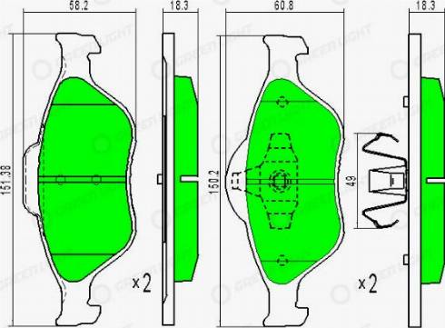 AutomotiveAdriado GLBP0085 - Brake Pad Set, disc brake autospares.lv