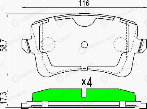 AutomotiveAdriado GLBP0032 - Brake Pad Set, disc brake autospares.lv