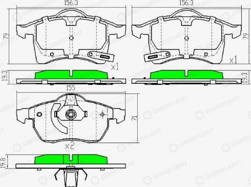 AutomotiveAdriado GLBP0025 - Brake Pad Set, disc brake autospares.lv