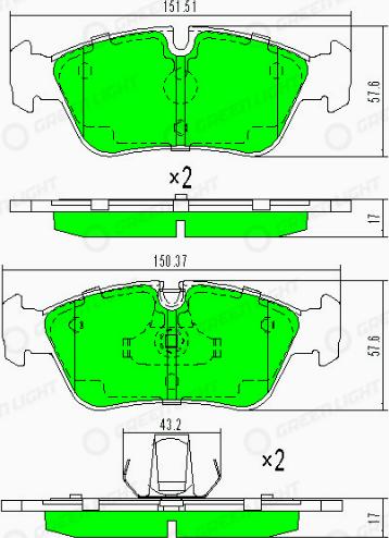 AutomotiveAdriado GLBP0027 - Brake Pad Set, disc brake autospares.lv