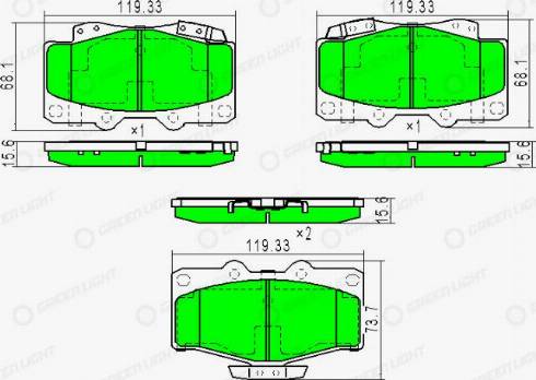 AutomotiveAdriado GLBP0198 - Brake Pad Set, disc brake autospares.lv